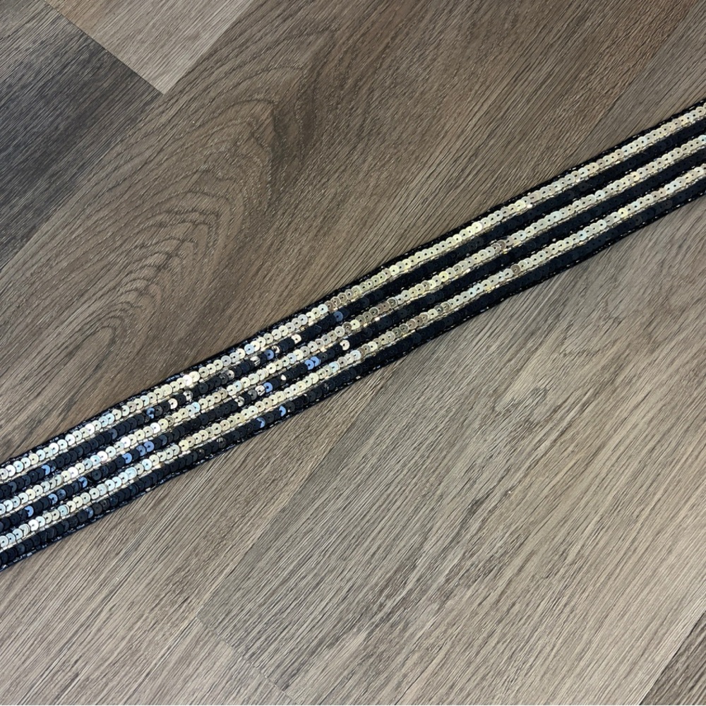 Black and Gold Sequin Purse strap
